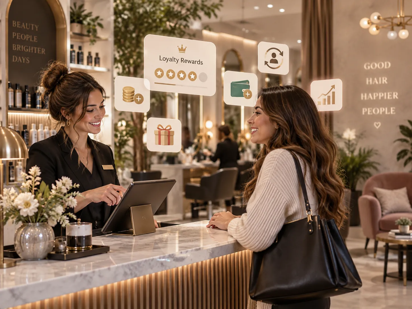 Salon loyalty program with points, rewards and wallet benefits for customer retention