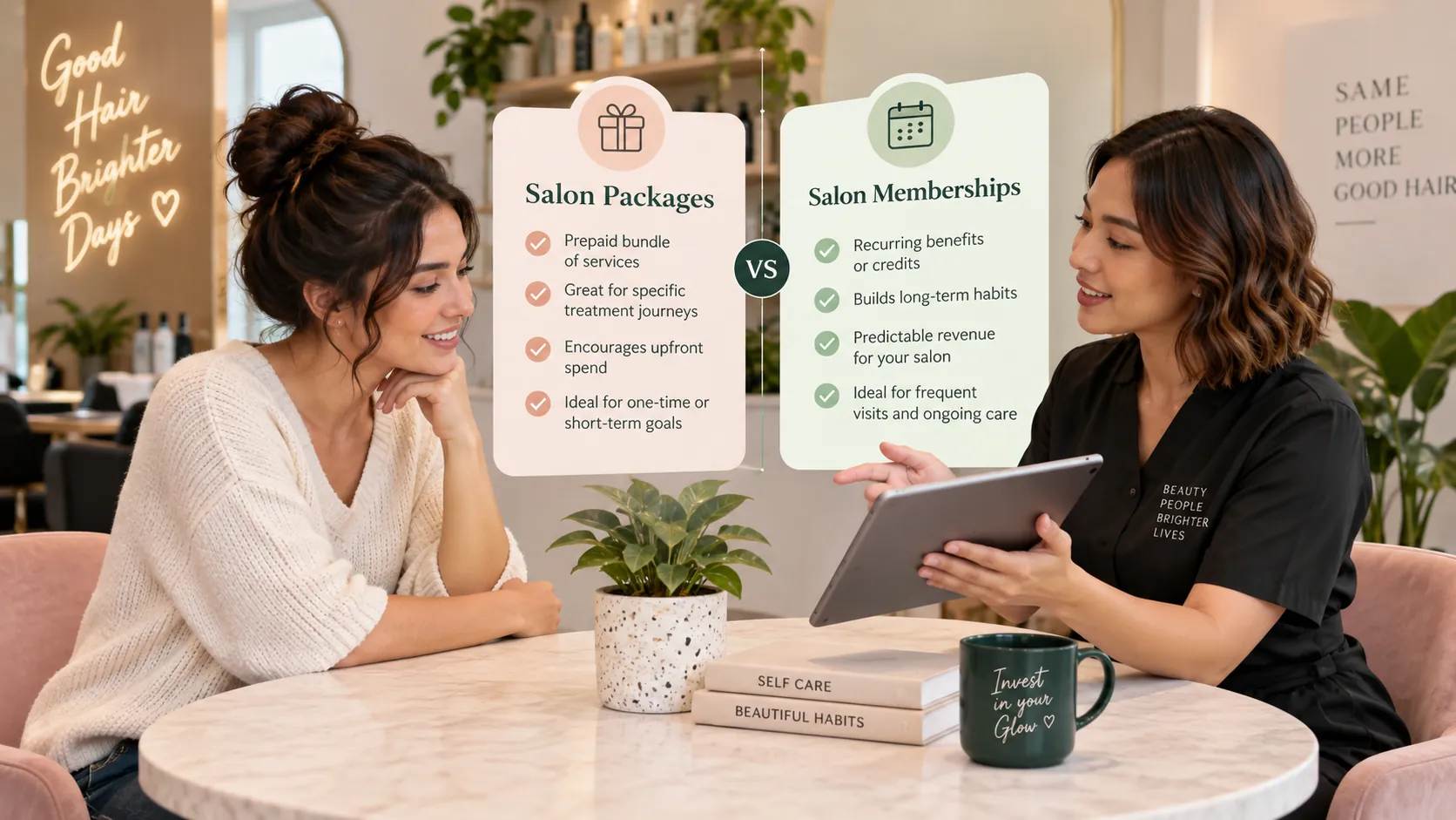 Salon packages and memberships compared for customer retention and repeat visits